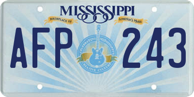 MS license plate AFP243