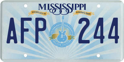 MS license plate AFP244