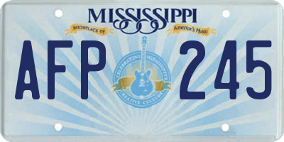 MS license plate AFP245