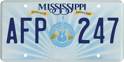 MS license plate AFP247