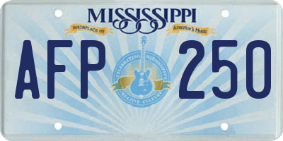 MS license plate AFP250