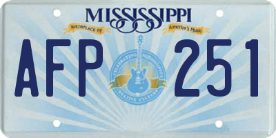 MS license plate AFP251