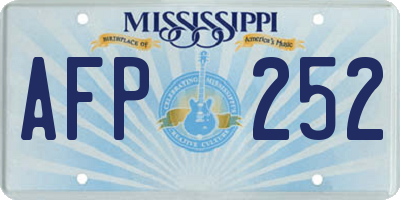 MS license plate AFP252
