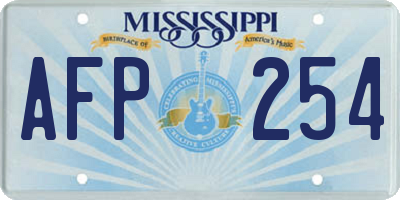 MS license plate AFP254