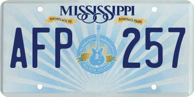 MS license plate AFP257