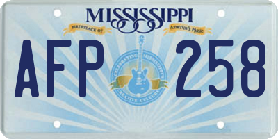 MS license plate AFP258