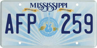 MS license plate AFP259