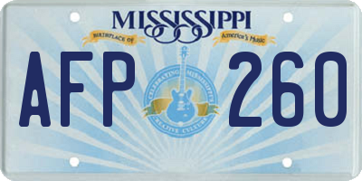 MS license plate AFP260