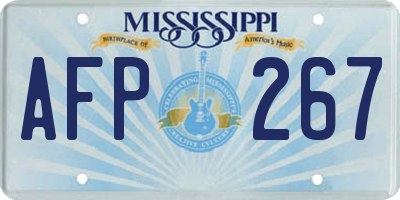 MS license plate AFP267