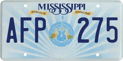 MS license plate AFP275