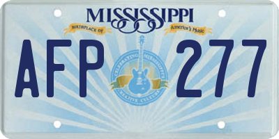 MS license plate AFP277