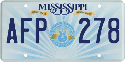 MS license plate AFP278