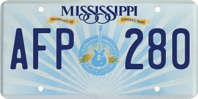 MS license plate AFP280