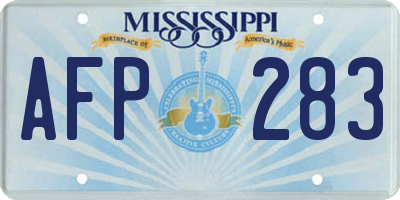MS license plate AFP283