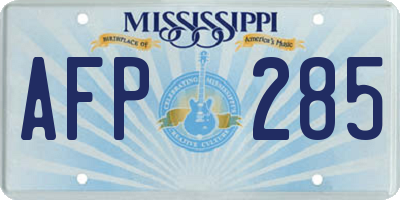 MS license plate AFP285