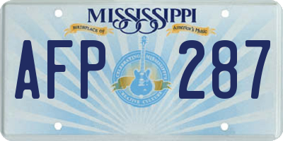 MS license plate AFP287