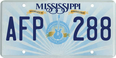 MS license plate AFP288