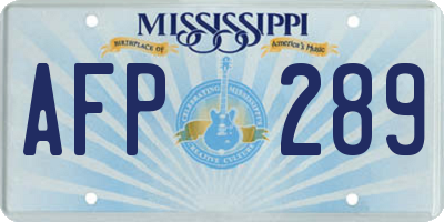 MS license plate AFP289