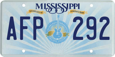 MS license plate AFP292