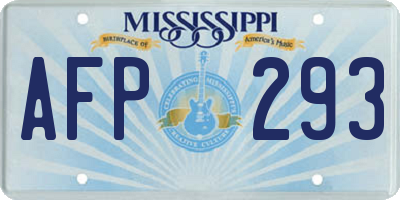 MS license plate AFP293