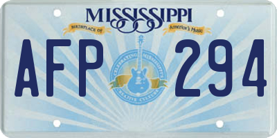 MS license plate AFP294