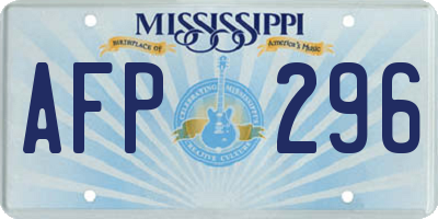 MS license plate AFP296