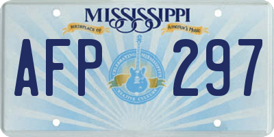MS license plate AFP297