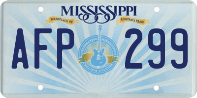 MS license plate AFP299