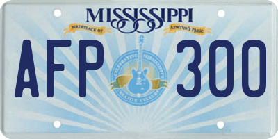 MS license plate AFP300