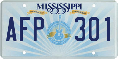 MS license plate AFP301