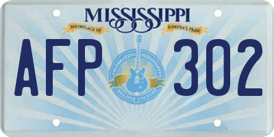 MS license plate AFP302