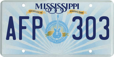 MS license plate AFP303