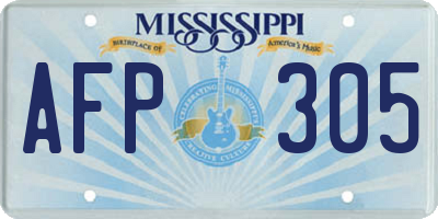 MS license plate AFP305