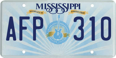 MS license plate AFP310