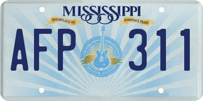 MS license plate AFP311