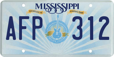 MS license plate AFP312