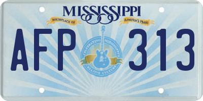 MS license plate AFP313
