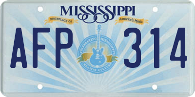 MS license plate AFP314