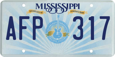 MS license plate AFP317
