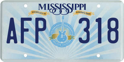 MS license plate AFP318