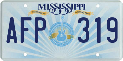 MS license plate AFP319