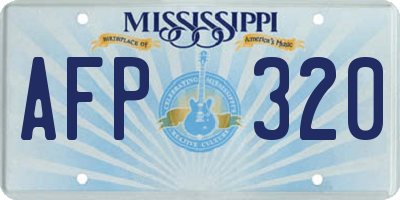 MS license plate AFP320