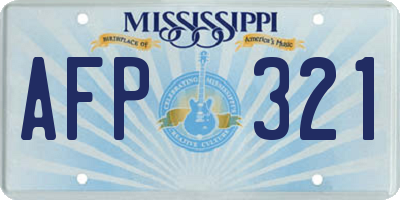 MS license plate AFP321