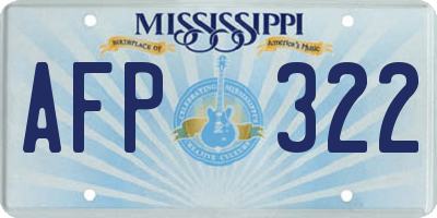 MS license plate AFP322