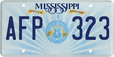 MS license plate AFP323