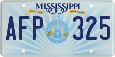 MS license plate AFP325