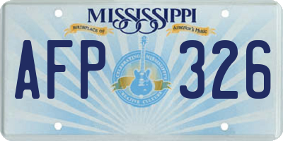MS license plate AFP326