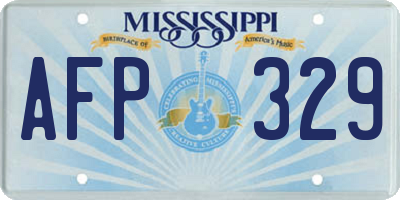 MS license plate AFP329