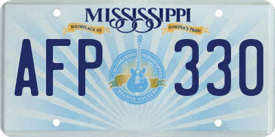 MS license plate AFP330