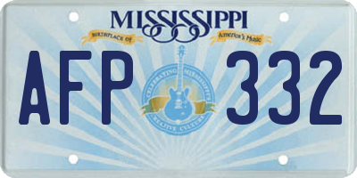 MS license plate AFP332